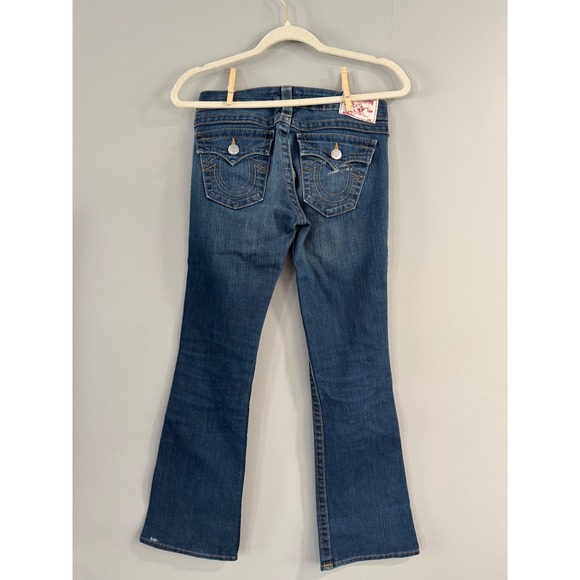 True Religion Becky Bootcut Jeans Petite Dark Wash Denim USA Made Size 26 - Picture 4 of 14